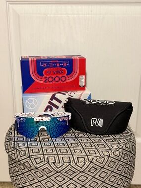Pit Viper PV2000 White Speckle Frame with Blue Mirrored Lens and Black Case